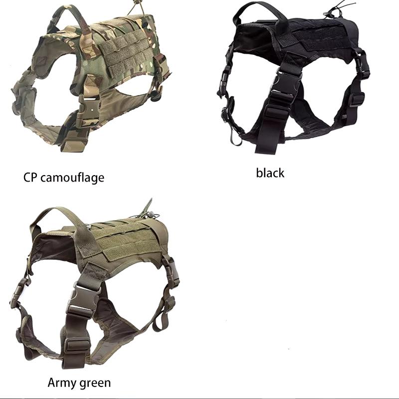 Tactical Dog Harness Military Training K9 Padded Quick Release Vest Pet Training Dog Harness for Set Small Medium Large Dogs