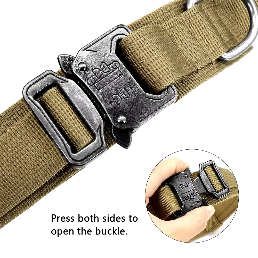 Tactical Dog Collar Military Adjustable Duarable Nylon Lead for Medium Large Walking Training Pet Accessory Breakaway Leash Rope