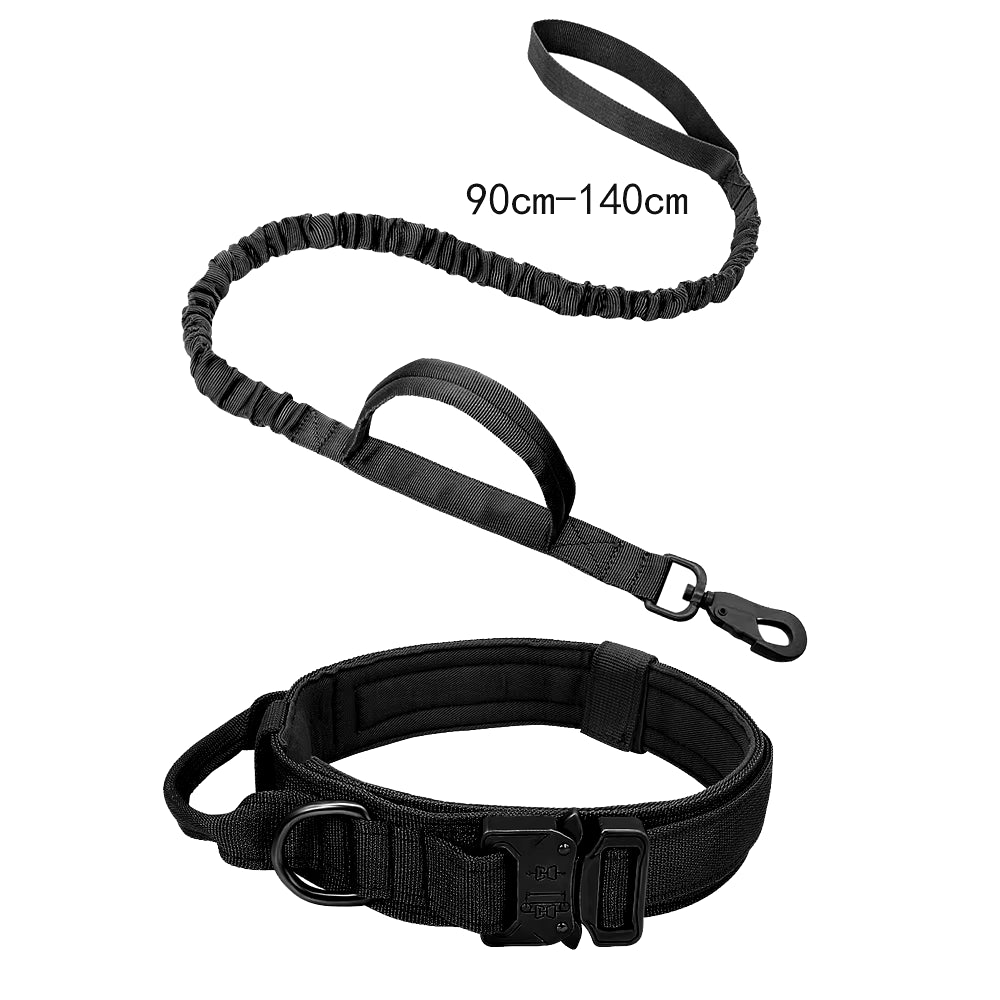 Tactical Dog Collar Military Adjustable Duarable Nylon Lead for Medium Large Walking Training Pet Accessory Breakaway Leash Rope