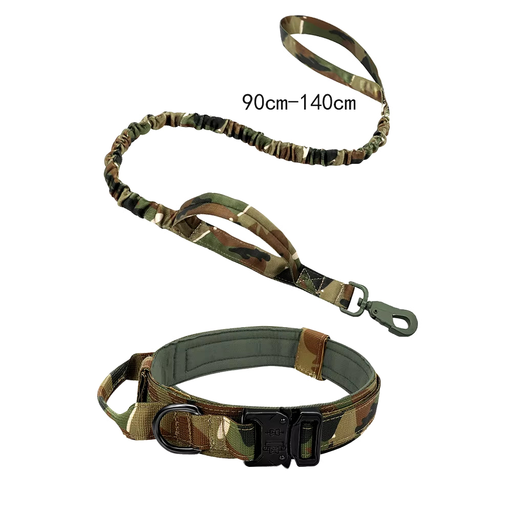 Tactical Dog Collar Military Adjustable Duarable Nylon Lead for Medium Large Walking Training Pet Accessory Breakaway Leash Rope